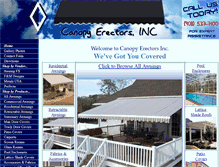 Tablet Screenshot of canopyerectors.com